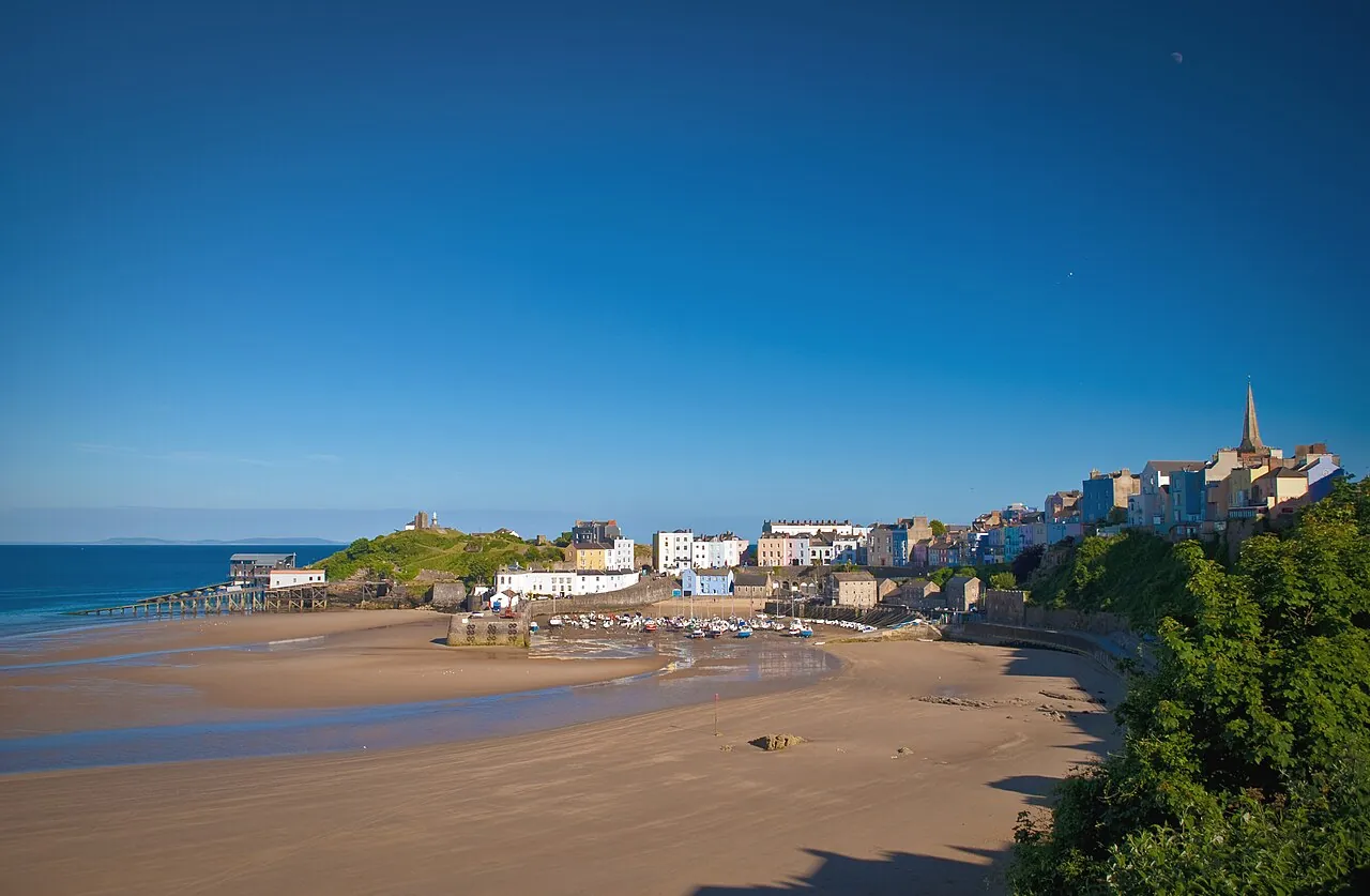 Tenby harbour in Pembrokeshire, Wales.